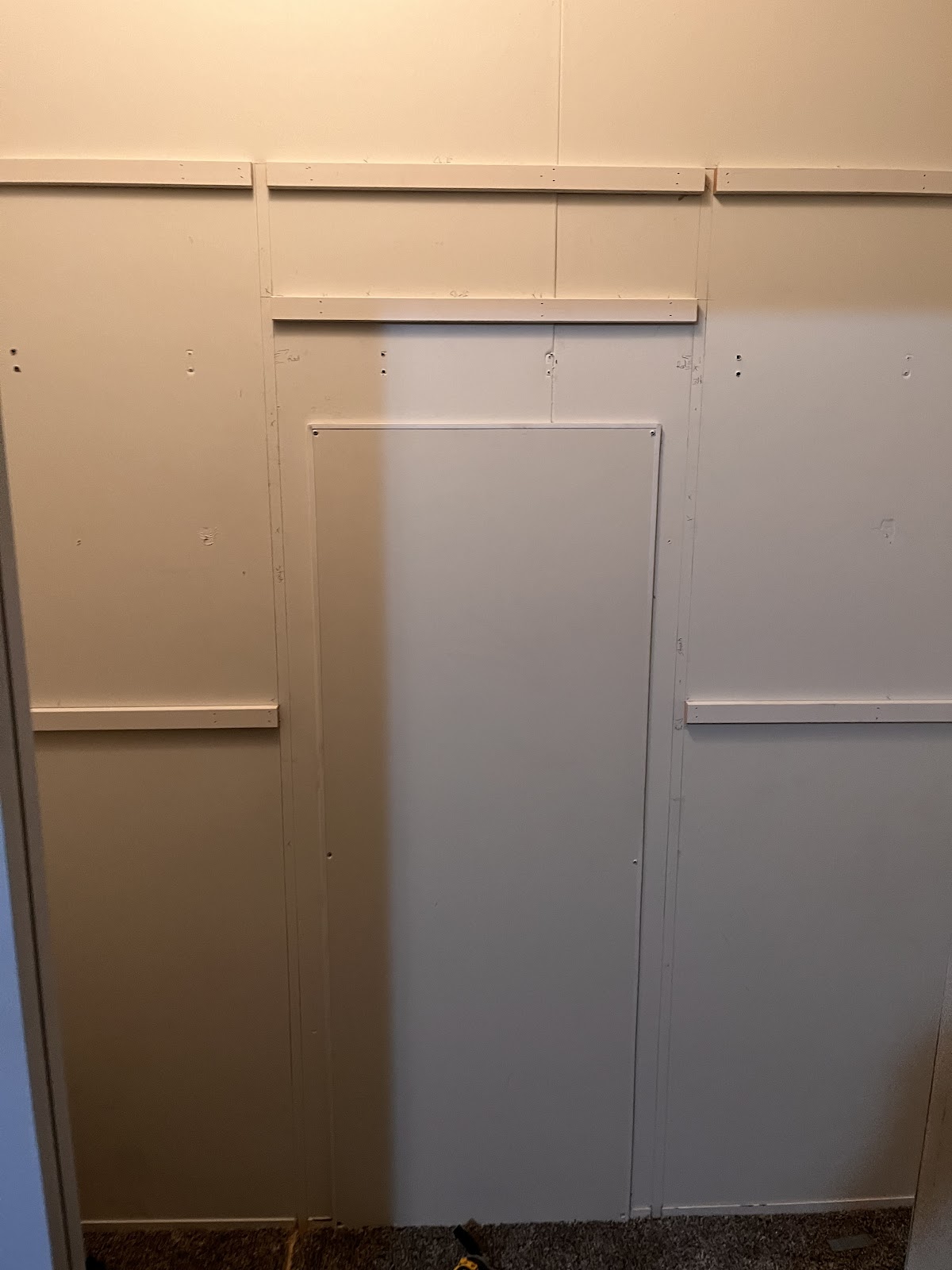 Board-and-batten wall framing in progress